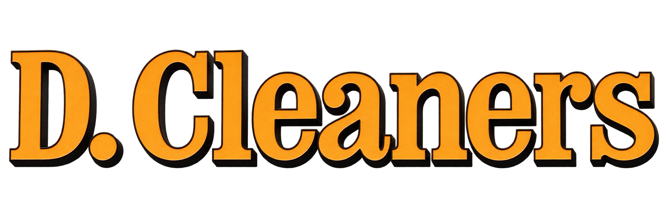 D. Cleaners — original gold storefront signage